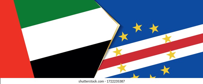 United Arab Emirates and Cape Verde flags, two vector flags symbol of relationship or confrontation.
