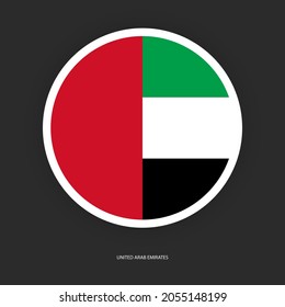 Icono de la bandera de los Emiratos Árabes Unidos sobre fondo gris oscuro.