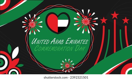 United Arab Emirates Commemoration Day vector banner design. Happy United Arab Emirates Commemoration Day modern minimal graphic poster illustration.