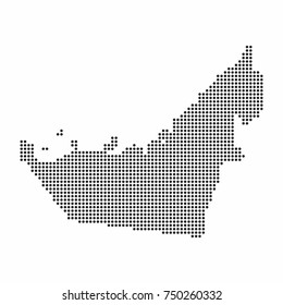 United Arab Emirates country map made from abstract halftone dot pattern
