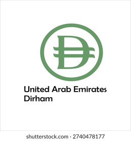 United Arab Emirates Dirham Currency Symbol Icon Vector Illustration