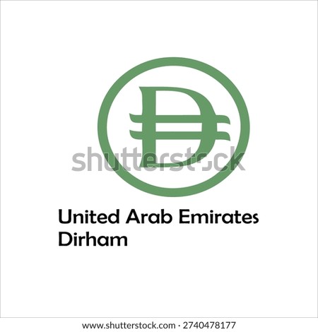 United Arab Emirates Dirham Currency Symbol Icon Vector Illustration