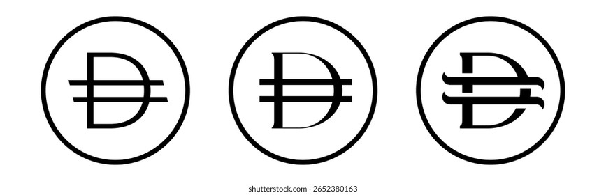 United Arab Emirates Dirham with several versions of symbols set vector illustration