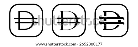 United Arab Emirates Dirham with several versions of symbols set vector illustration