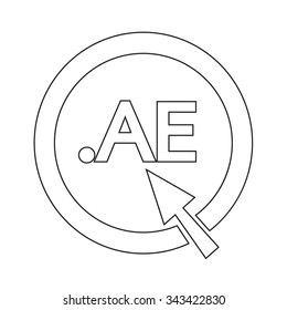 United Arab Emirates Domain dot AE sign icon Illustration