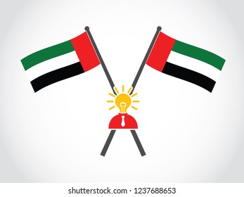United Arab Emirates Emblem Bright Idea Businessman