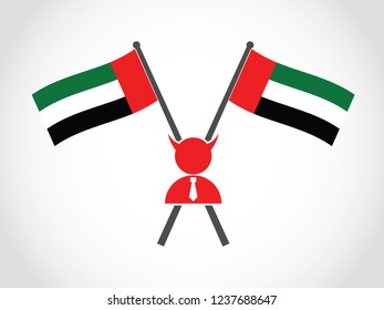 United Arab Emirates Emblem Evil Businessman