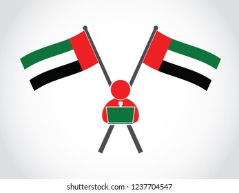 United Arab Emirates Emblem Office Worker