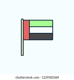 United Arab Emirates flag 2 colored line icon. Simple colored element illustration. United Arab Emirates outline symbol design from flags set
