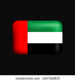 United Arab Emirates Flag 3D Icon. National Flag of UAE. Vector illustration