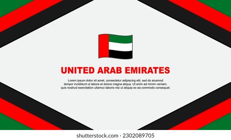 United Arab Emirates Flag Abstract Background Design Template. United Arab Emirates Independence Day Banner Cartoon Vector Illustration. Template