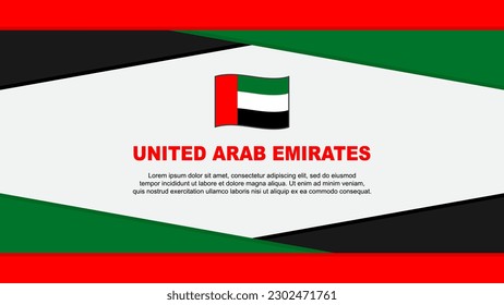United Arab Emirates Flag Abstract Background Design Template. United Arab Emirates Independence Day Banner Cartoon Vector Illustration. Vector