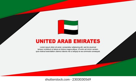 United Arab Emirates Flag Abstract Background Design Template. United Arab Emirates Independence Day Banner Cartoon Vector Illustration