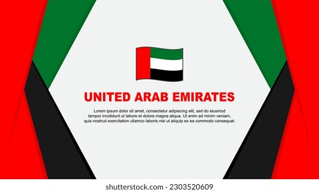 United Arab Emirates Flag Abstract Background Design Template. United Arab Emirates Independence Day Banner Cartoon Vector Illustration. Background