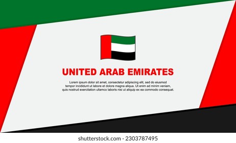United Arab Emirates Flag Abstract Background Design Template. United Arab Emirates Independence Day Banner Cartoon Vector Illustration. Banner