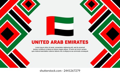 Plantilla de diseño de fondo abstracto de la bandera de los Emiratos Árabes Unidos. Emiratos Árabes Unidos Día de la Independencia Banner Wallpaper Ilustración vectorial