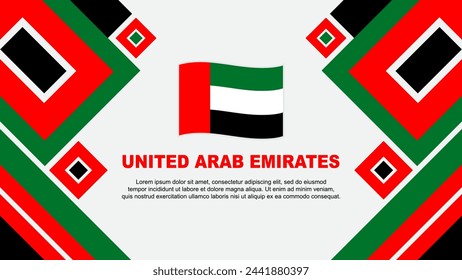 United Arab Emirates Flag Abstract Background Design Template. United Arab Emirates Independence Day Banner Wallpaper Vector Illustration. Cartoon
