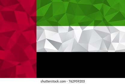United Arab Emirates flag. Abstract Polygon Geometric Shape Background. Vector eps10.