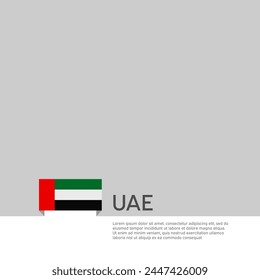 United arab emirates flag background. State patriotic uae banner, cover. Document template with uae flag on white background. National poster. Business booklet. Vector illustration, simple design