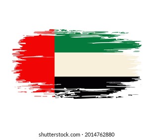 United Arab Emirates flag brush grunge background. Vector illustration.