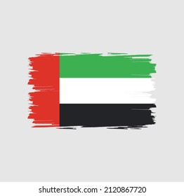 United Arab Emirates flag with brush stroke background
