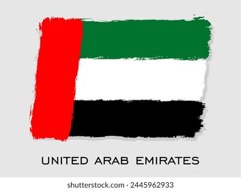 Vereinigte Arabische Emirate Flagge Pinselstrich Design. Nationalflagge der VAE.