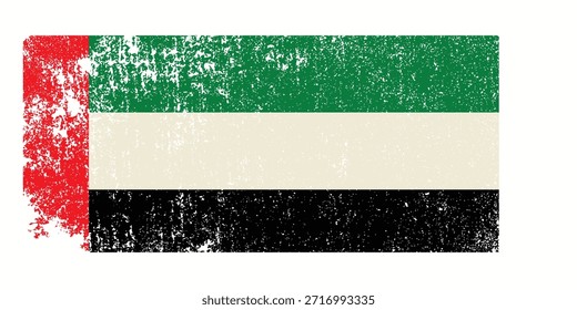 Vereinigte Arabische Emirate Flagge Pinsel Schlaganfall farbigen Hintergrund. Rasterversion.