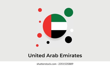 Icono de forma circular de la burbuja de la bandera de los Emiratos Árabes Unidos ilustraciones vectoriales coloridas