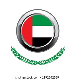 united arab emirates flag button. united arab emirates flag icon. Vector illustration of  united arab emirates flag on white background. 