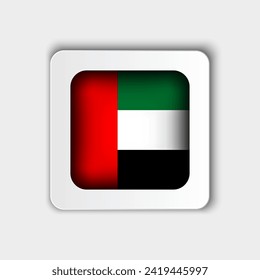 United Arab Emirates Flag Button Flat Design