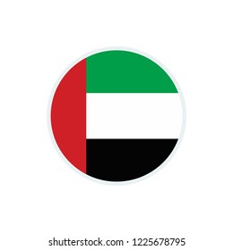 United Arab Emirates flag. United Arab Emirates circle flag.