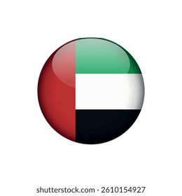 United Arab Emirates Flag Circle Button Vector Template
