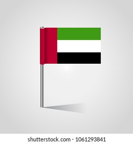 United Arab Emirates flag design vector with flag stand 
