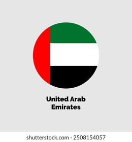 United Arab Emirates flag design vector illustration on a gray background for graphic and web design.