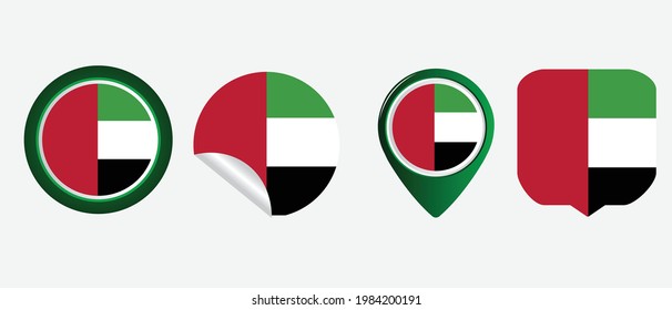United Arab Emirates flag. flat icon symbol vector illustration