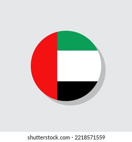 Icono plano de la bandera de los Emiratos Árabes Unidos, signo vectorial, bandera de un colorido pictograma de los Emiratos Árabes Unidos aislado en blanco. Símbolo, ilustración del logotipo. Diseño de estilo plano