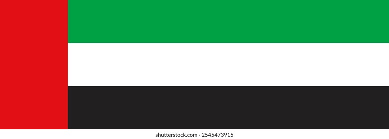 Bandera de los Emiratos Árabes Unidos. Ilustración vectorial plana.