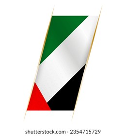 United Arab Emirates flag in the form of a banner with waving effect and shadow. Modern vector design.