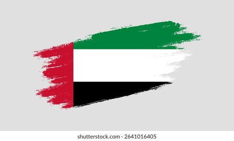 United Arab Emirates flag in grunge brush stroke style vector illustration