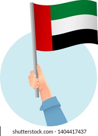 united arab emirates flag in hand icon