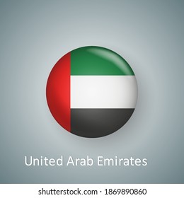 Flagge der Vereinigten Arabischen Emirate Symbol Kreis 3D Farbverlauf einzeln