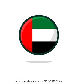 United Arab Emirates Flag Icon. United Arab Emirates Flag flat style isolated on a white background - stock vector.