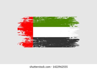 United Arab Emirates flag isolated. Grunge texture. Element for UAE national holidays. Vector illustration.