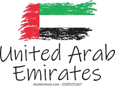 Flaggenlogo und Vektorsymbol der Vereinigten Arabischen Emirate.