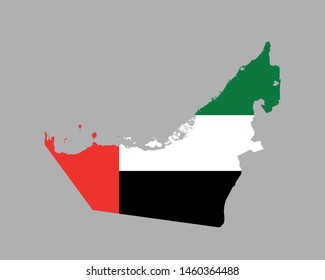 United Arab Emirates flag map icon. concept national uae symbol, logo illustration design