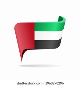 United Arab Emirates flag map pointer layout. Vector illustration.