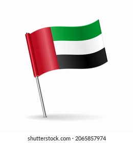 United Arab Emirates flag map pointer layout. Vector illustration.