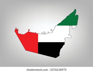 United Arab Emirates flag map vector design