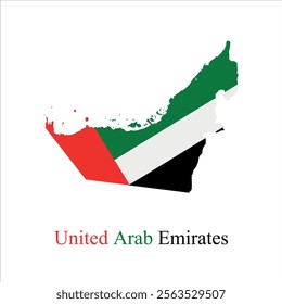 United Arab Emirates flag in map illustration design  
