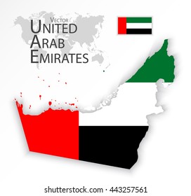 United Arab Emirates ( flag and map ) ( transportation and tourism concept )